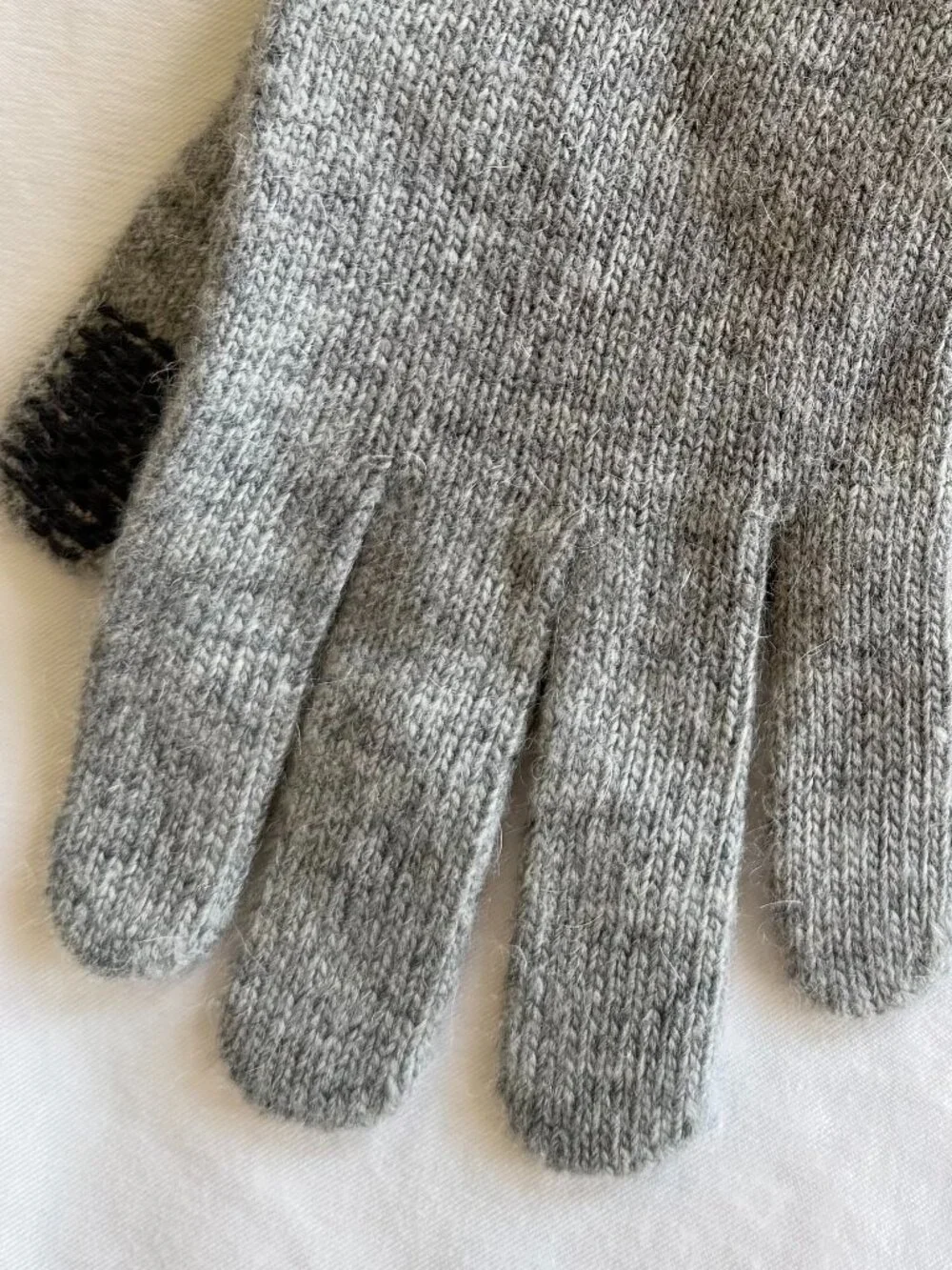 Open Sesame by Portolano Touchscreen Gloves Gray Angora Cashmere Blend NWT